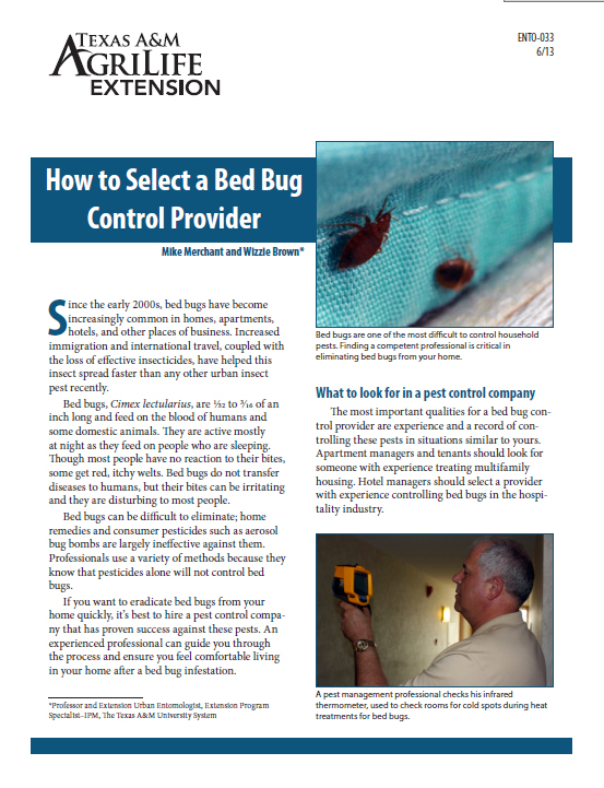 Hot off the press! The new factsheet that will help you choose the right company to get rid of bed bugs.